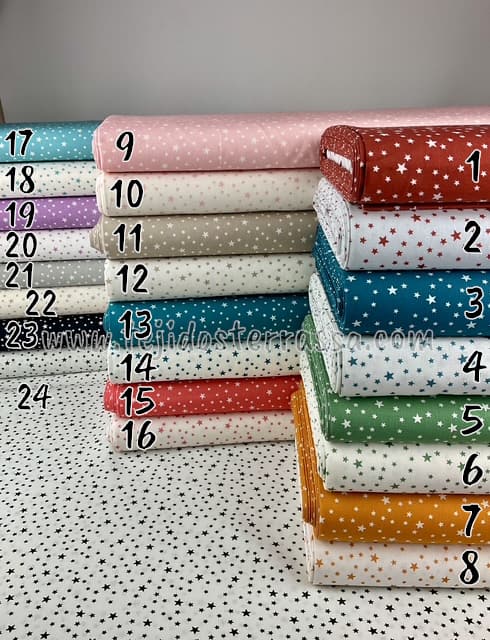 Algodón estampado “Estrellas desigual positivo/negativo”
