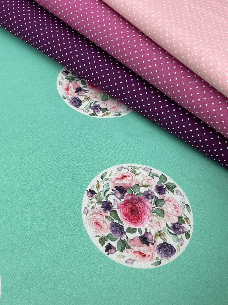 Algodón estampado Lunares fondo mint