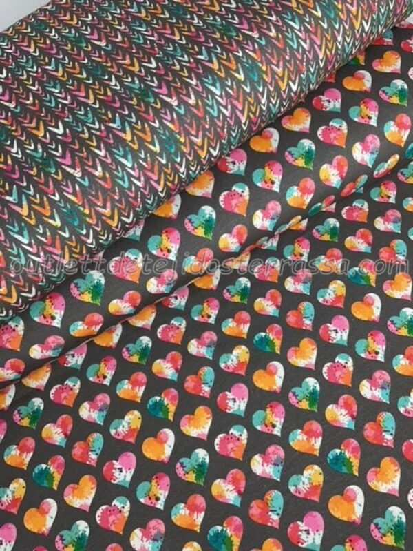 Punto camiseta “Corazones y Espigas fondo gris" - Imagen 2