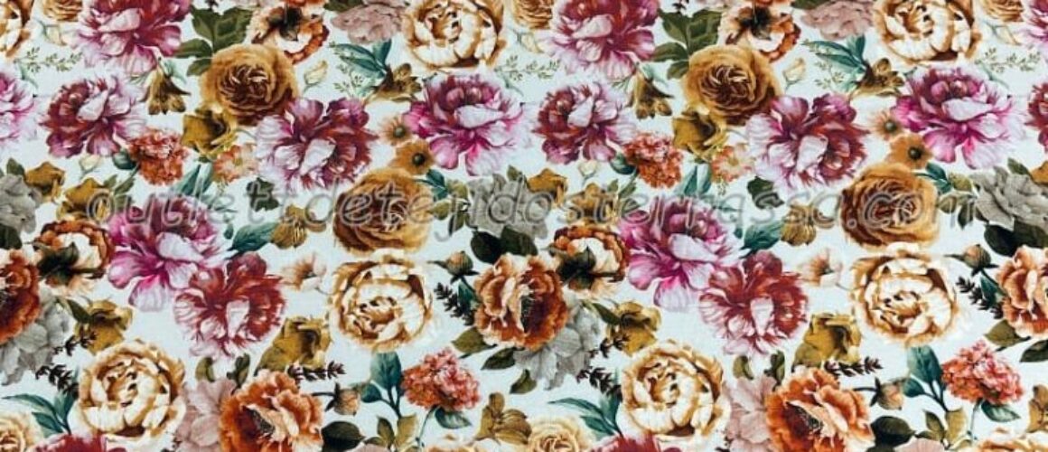 Bielástico estampado flor mostaza