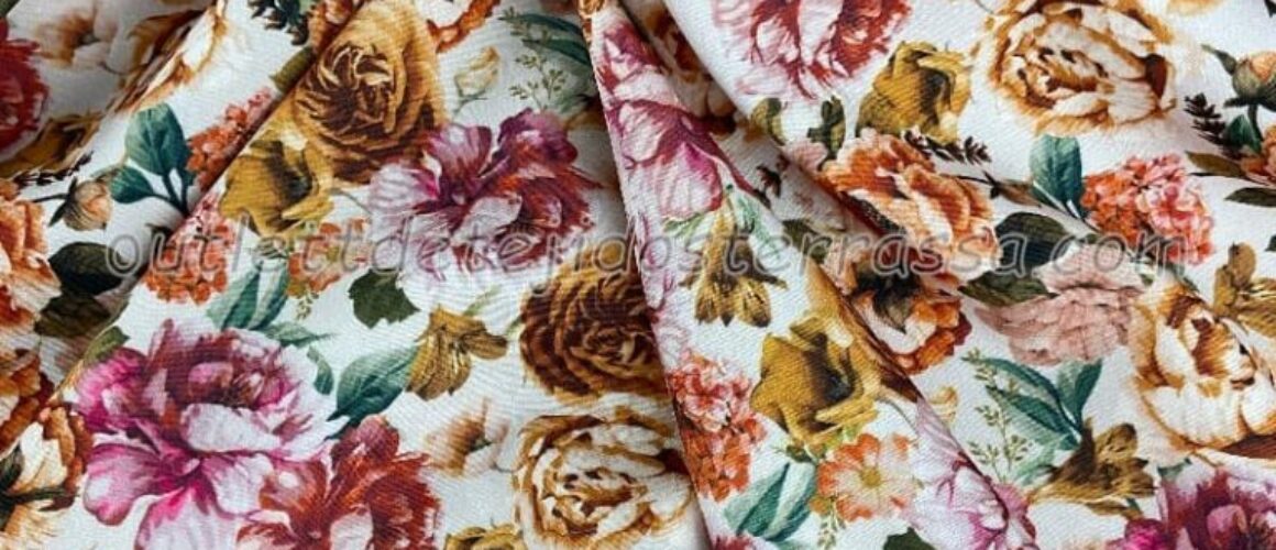 Bielástico estampado flor mostaza