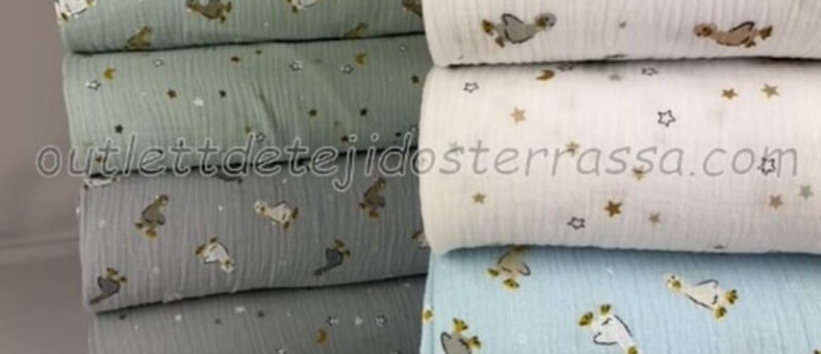 Muselina estampada Patos y Estrellas