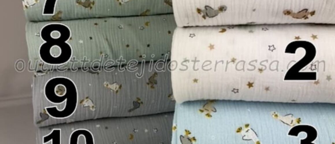 Muselina estampada Patos y Estrellas