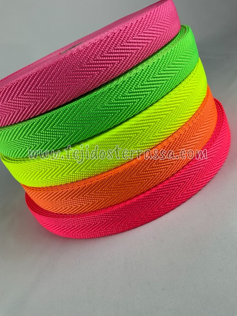 Cinta espiga 3 cms Colores Flúor