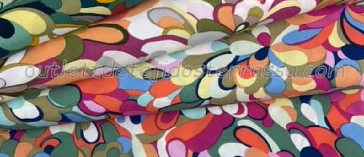 Algodón estampado con caída Flor 2
