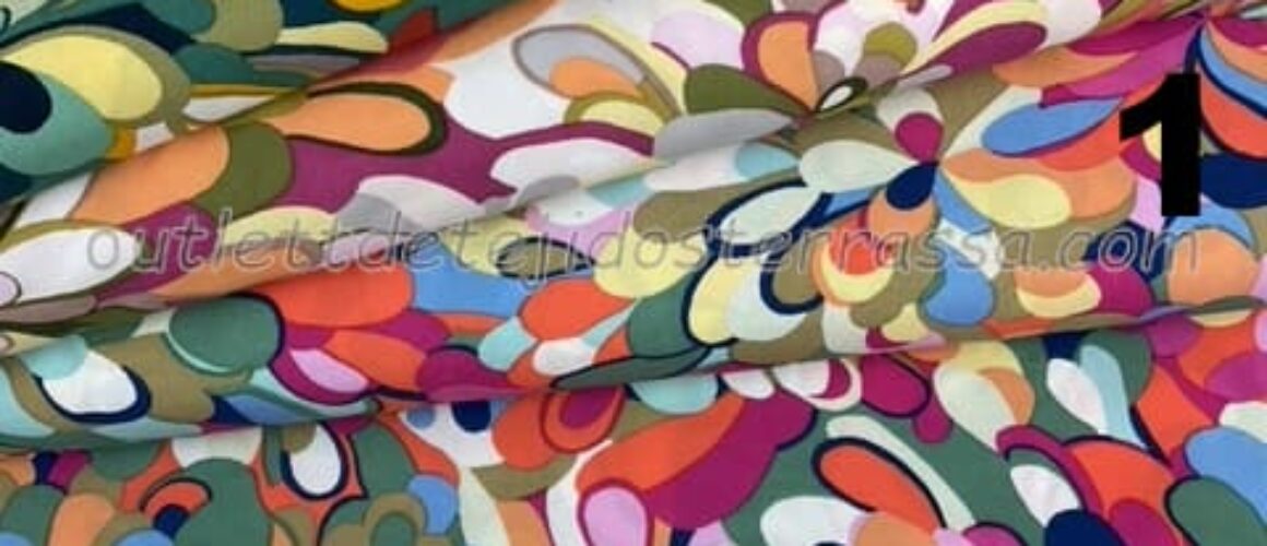 Algodón estampado con caída Flor 2