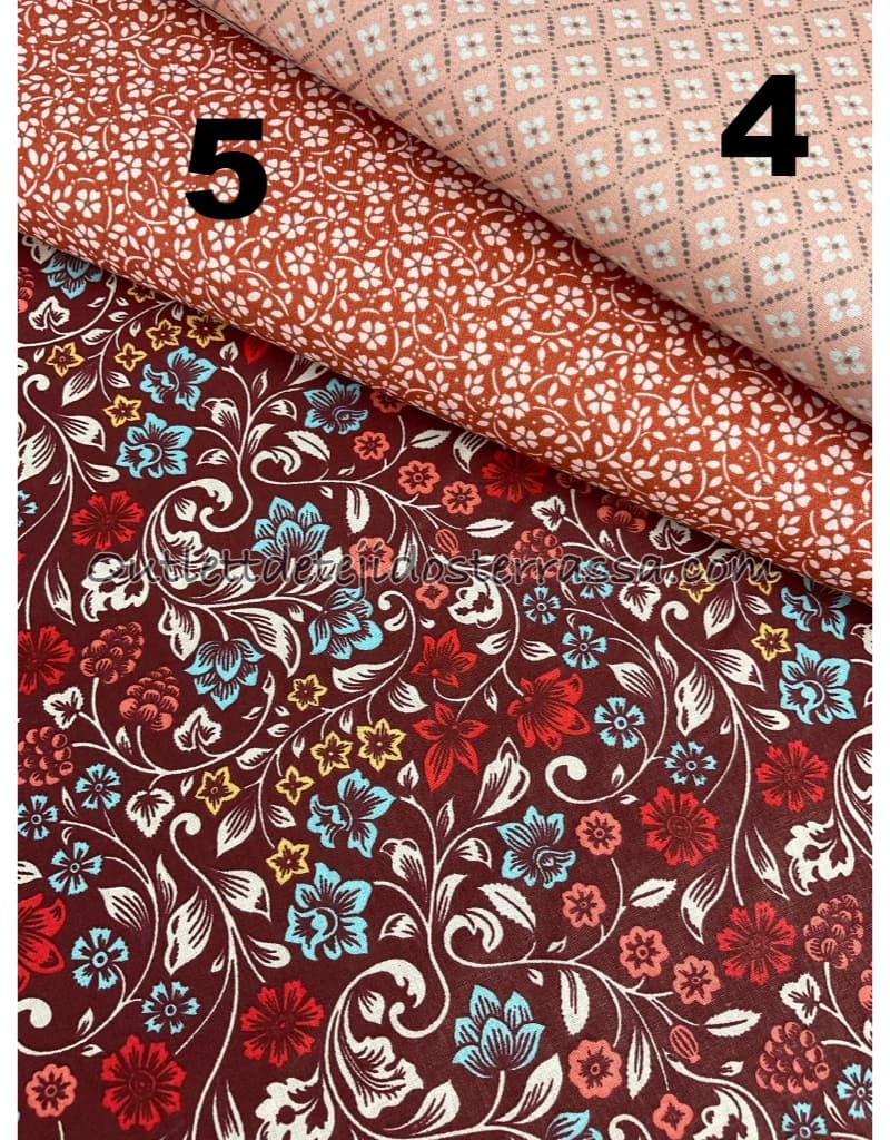Algodón estampado Florecita y Círculos