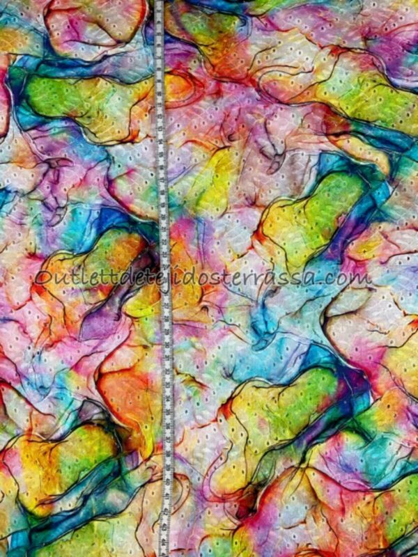 Batista perforada y estampada Aguas colores - Imagen 4