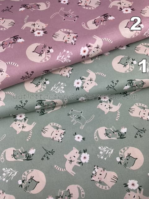 Algodón estampado Gatitos