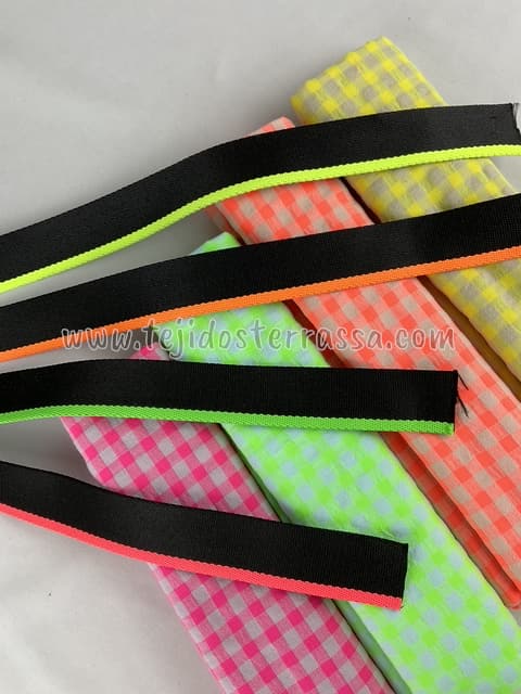 Cinta poliéster 3 cms Negro Flúor