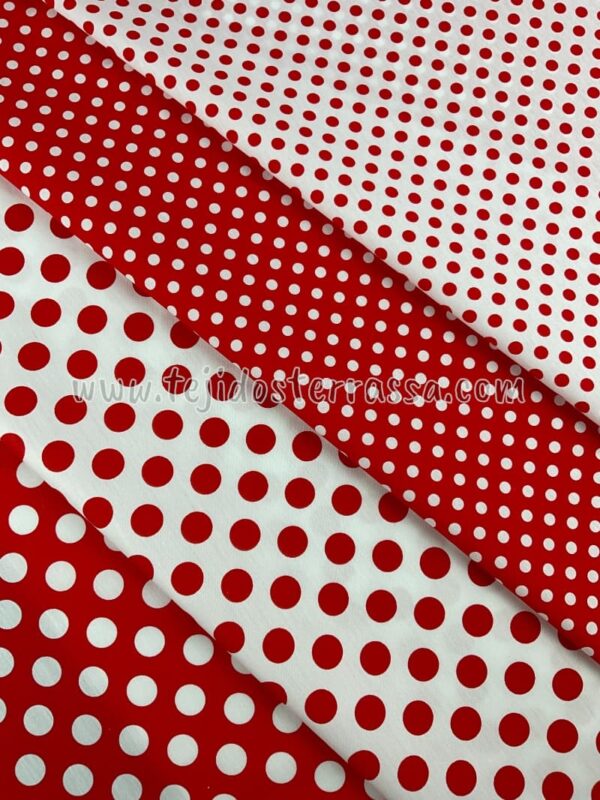 Flamenca - Popelin lunares rojo/blanco - Imagen 4