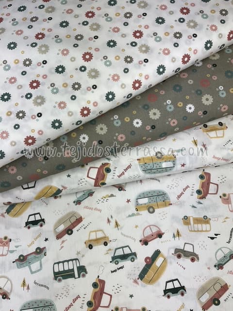 Algodón estampado Coches y Caravanas