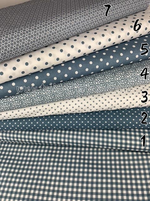 Algodón estampado Monocolor Azul empolvado