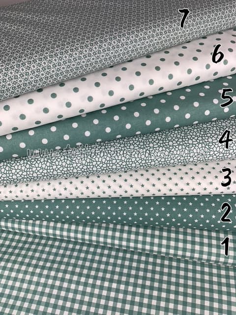 Algodón estampado Monocolor Verde empolvado