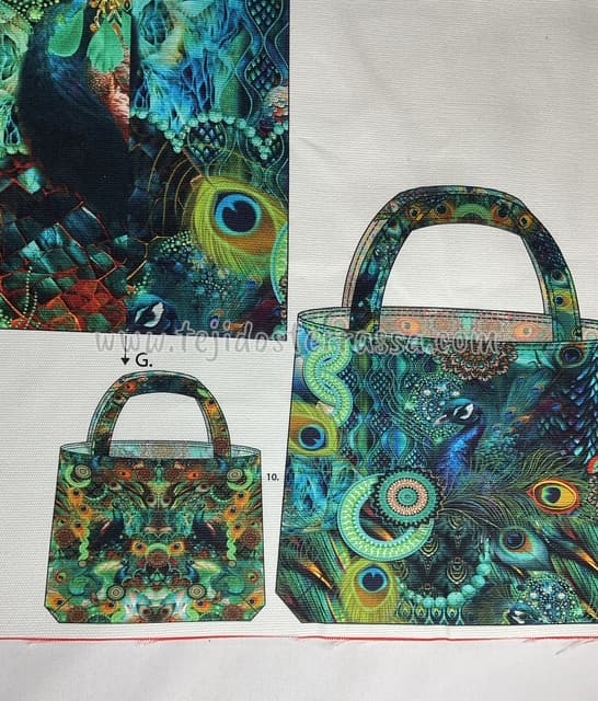 Panel Bolsas/Tottebags Pavo Real