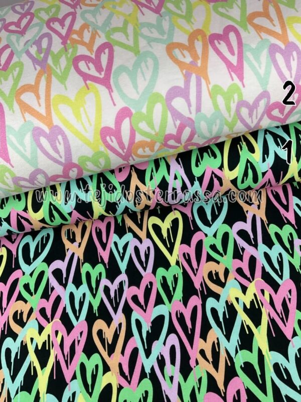 Punto Camiseta estamp. Corazones