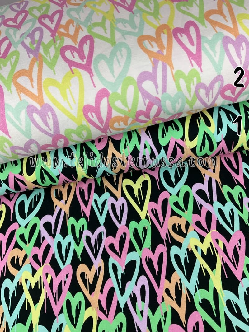Punto Camiseta estamp. Corazones