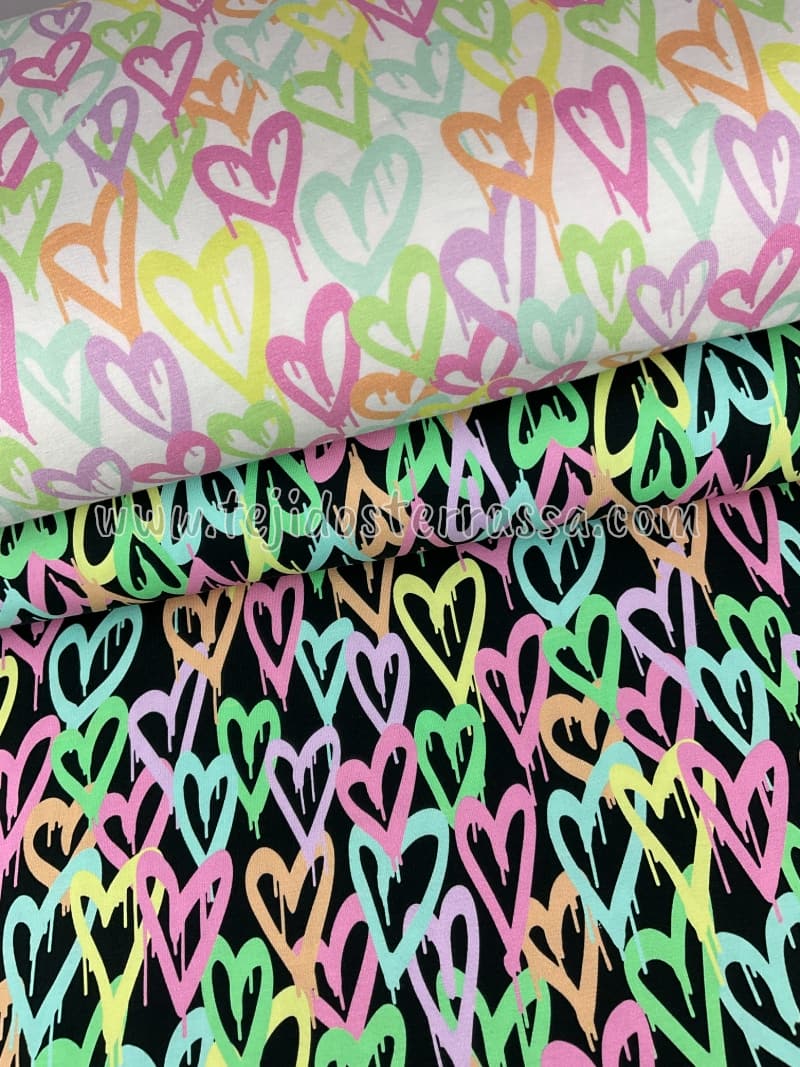 Punto Camiseta estamp. Corazones