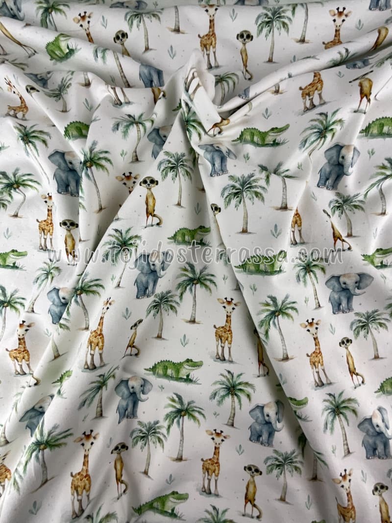 Punto camiseta estampado Elefantes y Jirafas