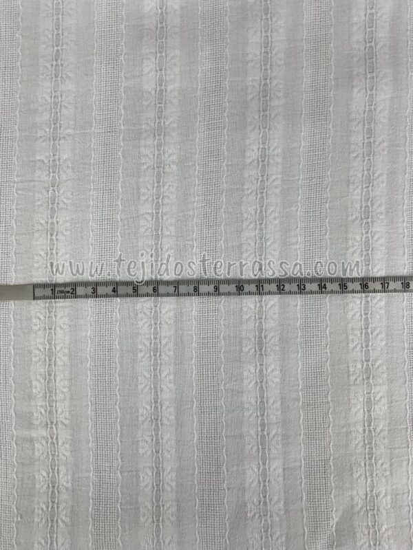 Batista bordada / perforada blanco - Imagen 3