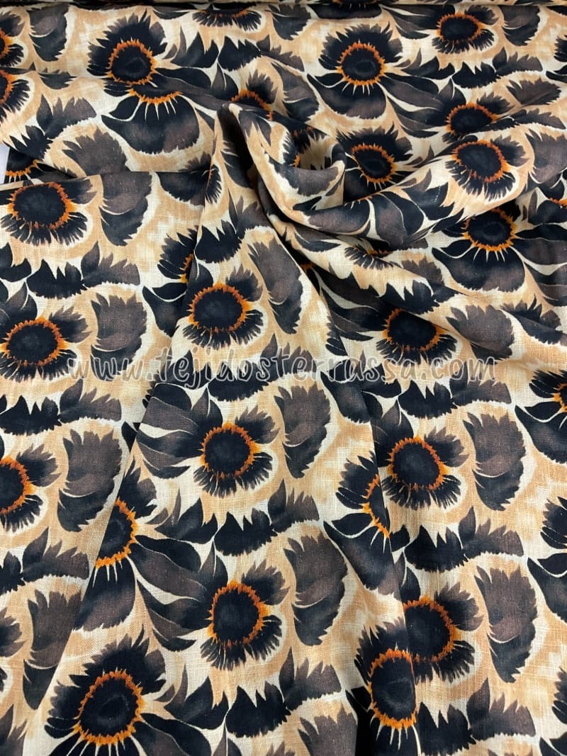 Lino estampado Girasoles