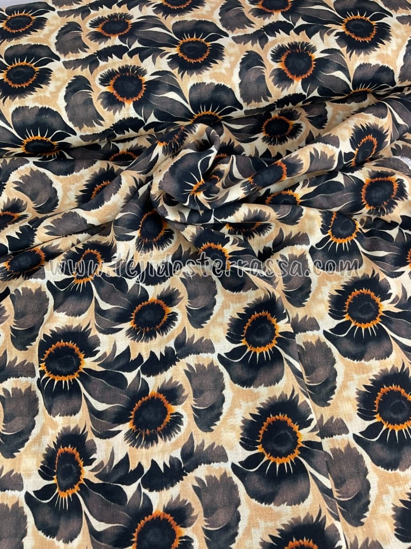 Lino estampado Girasoles