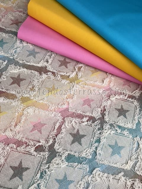 Vaquero deshilachado colores Rombos/Estrellas
