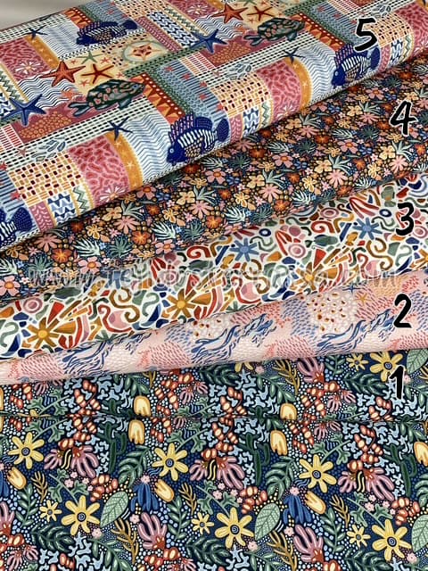 Algodón estampado (popelin) Peces