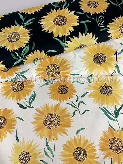 Algodón estampado (popelin) Girasoles