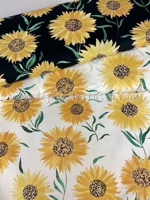 Algodón estampado (popelin) Girasoles