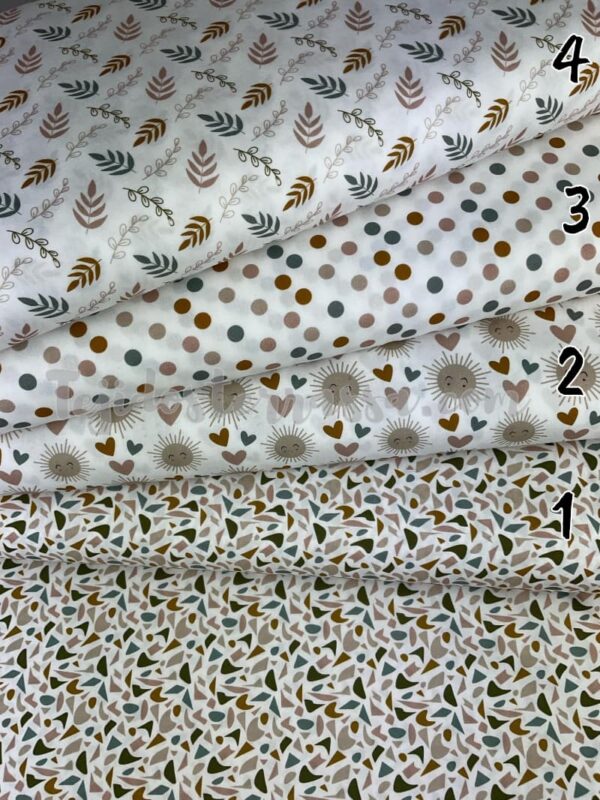 Algodón estampado (popelin) Soles y Hojas