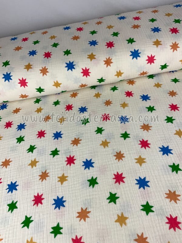 Muselina Estrellas colores - Imagen 2