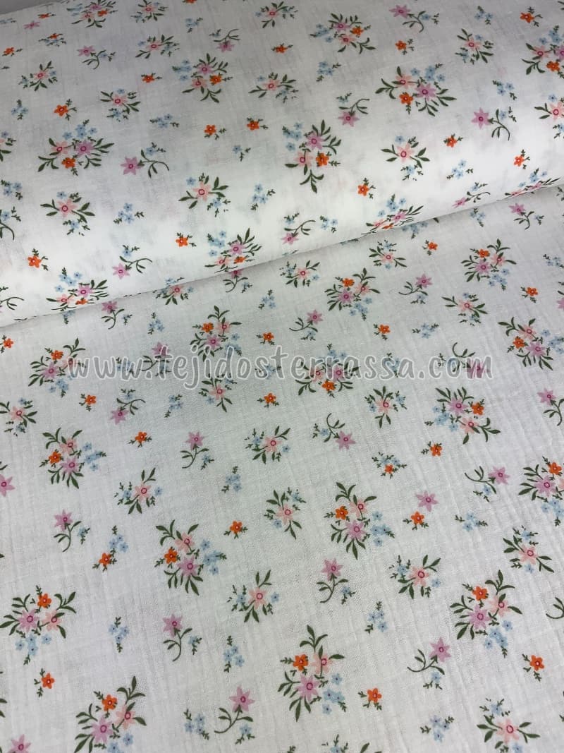 Muselina estampada Florecitas