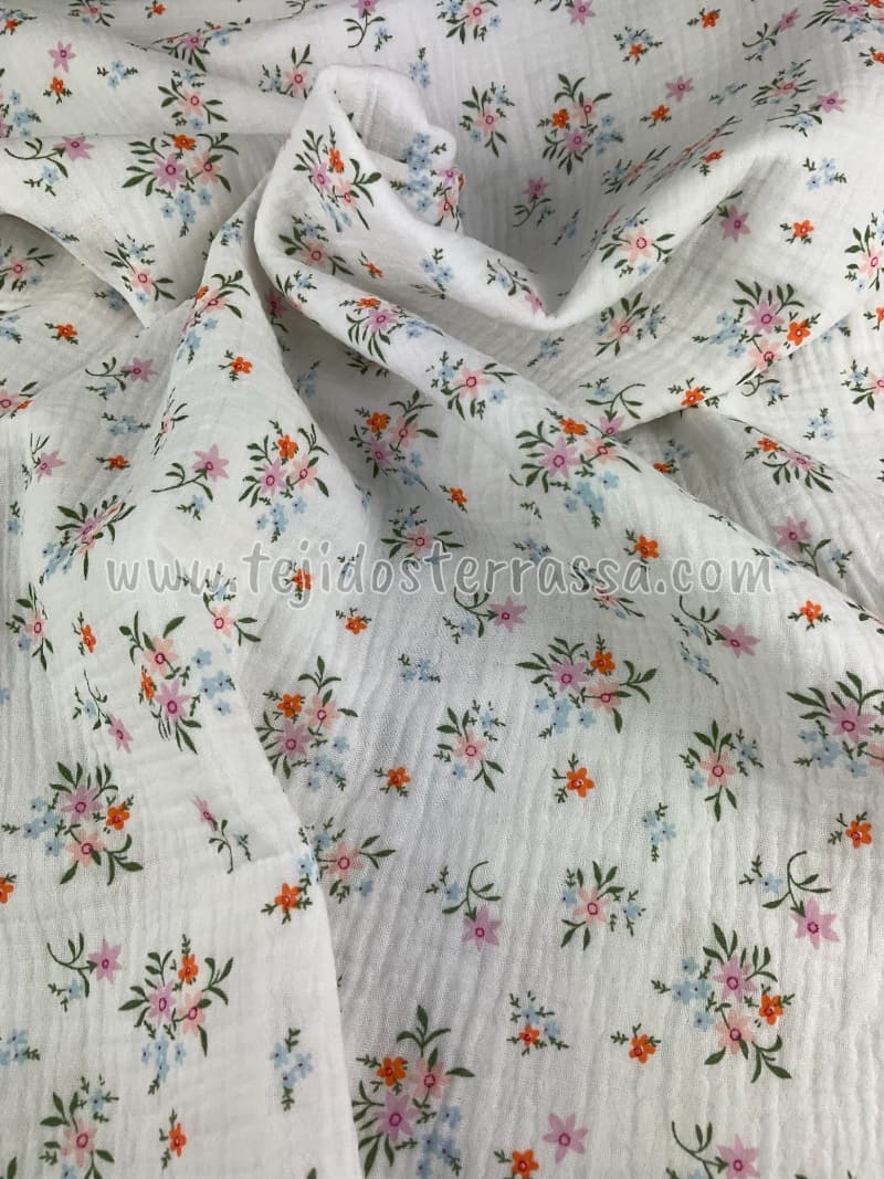 Muselina estampada Florecitas