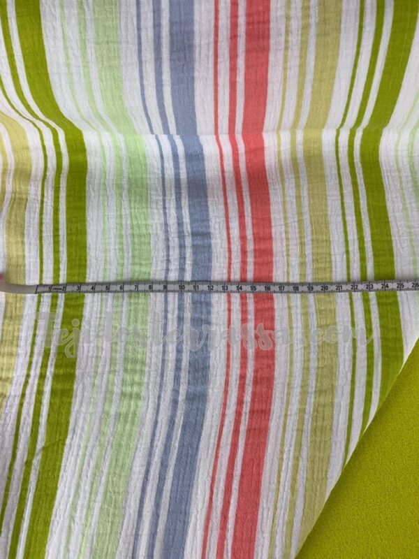 Muselina estampada Rayas + Rizo fino colores - Imagen 4