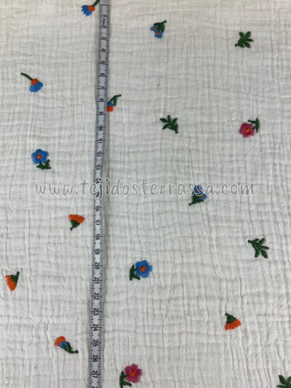 Muselina bordada Florecitas - Imagen 3