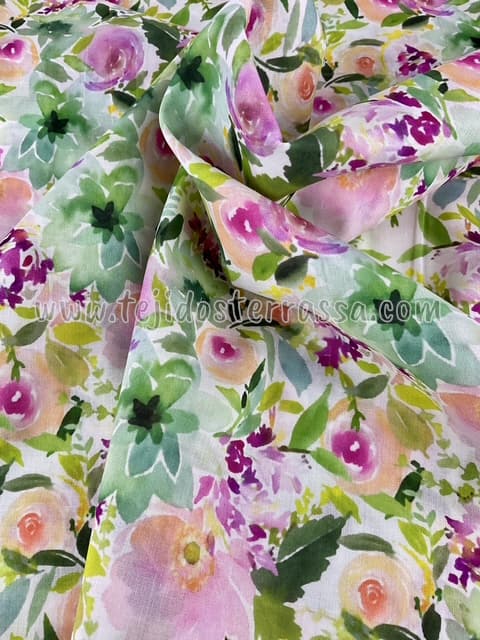 Voilé algodón estampado Flores