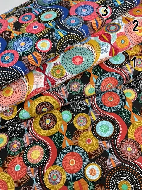 Algodón estampado (popelin) Cículos colores