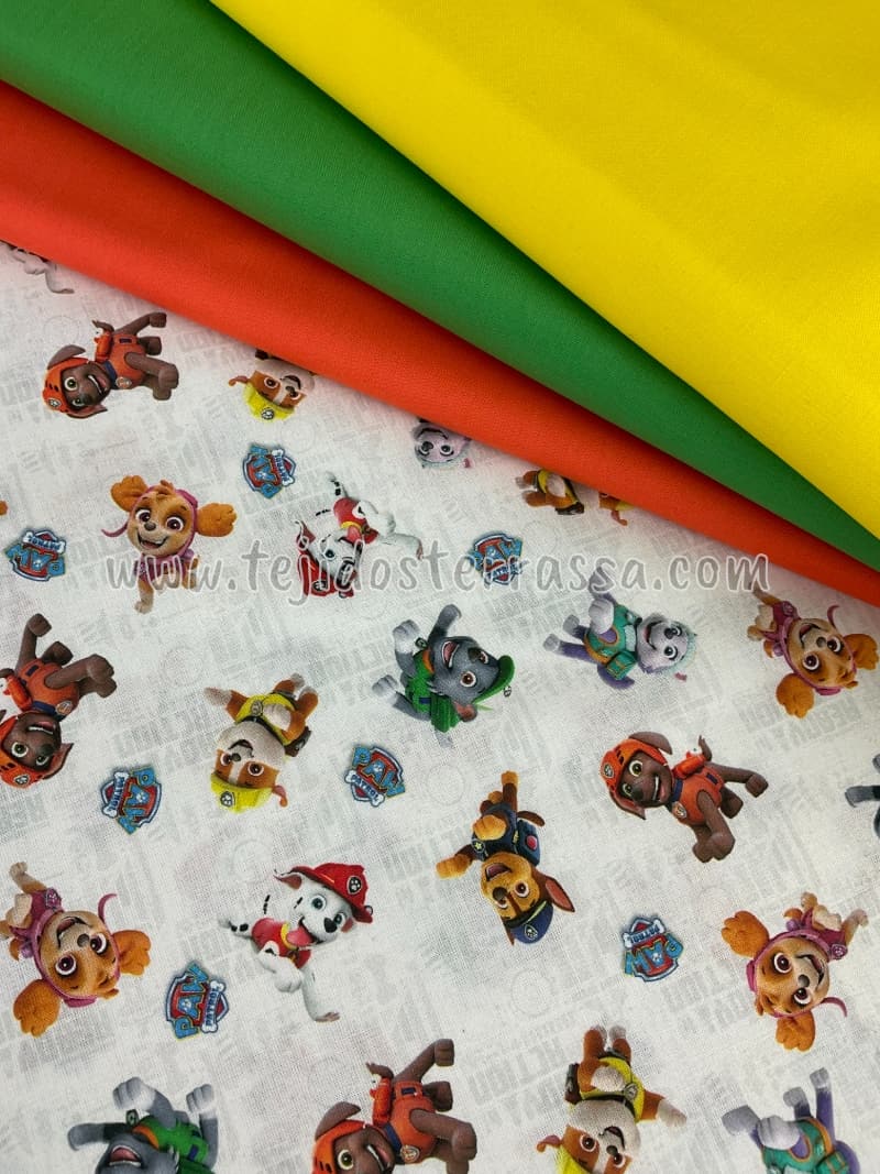 Algodón estampado (popelin) Patrulla Canina