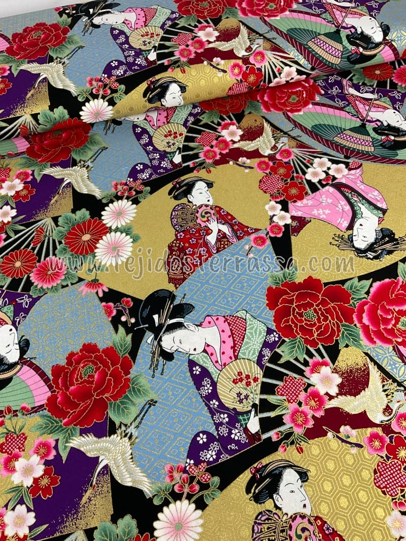 Algodón estampado (popelin) Japonesas