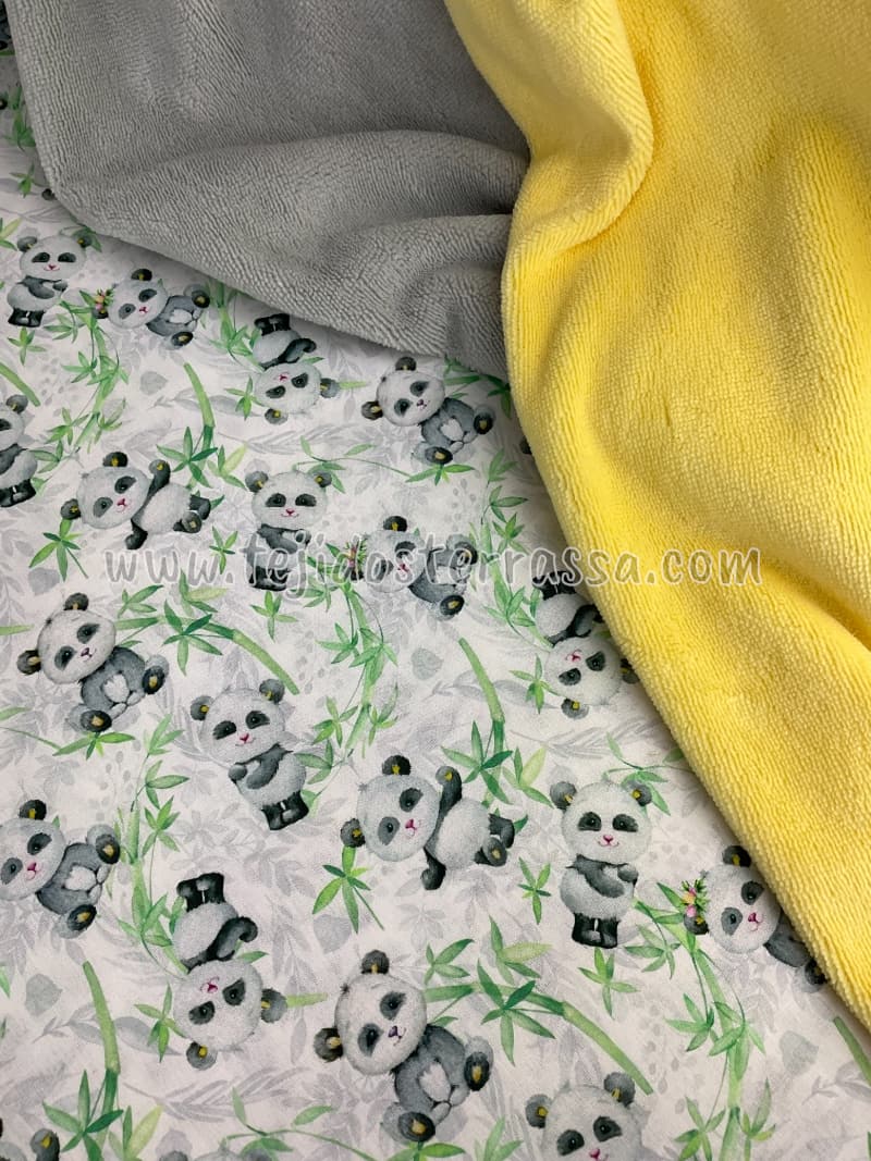 Algodón estampado (popelin) Oso panda