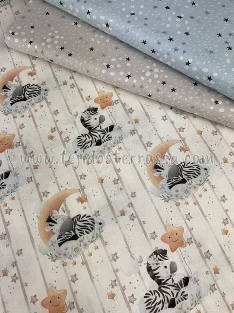 Algodón estampado (popelin) Cebras
