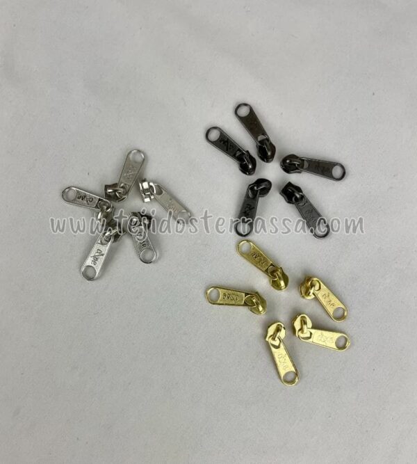 Cursor a juego con Cremallera metálica continua malla 5 mm. - Imagen 3