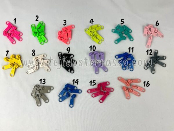 Cursor a juego con Cremallera continua nylon malla 5 mm.
