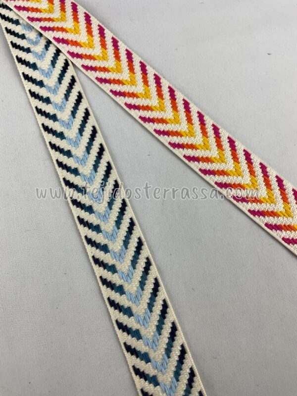Cinta flechas azules- fuxias (3 cms) - Imagen 2