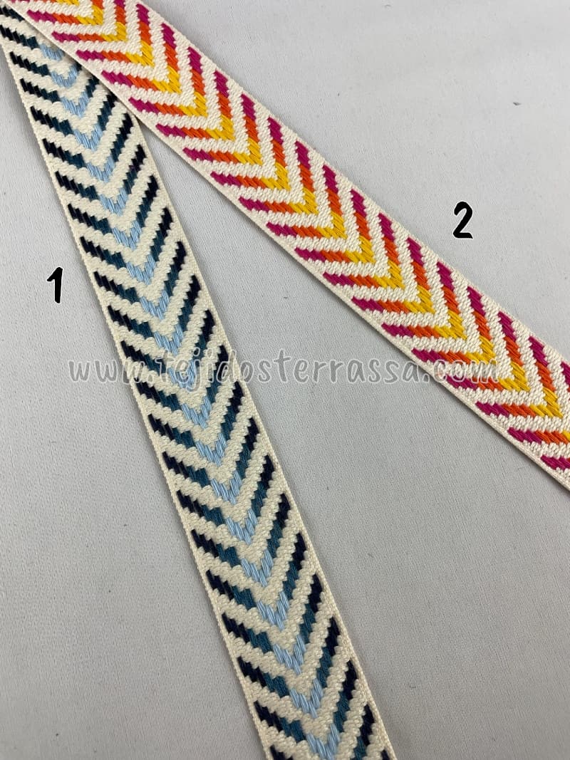 Cinta flechas azules- fuxias (3 cms)