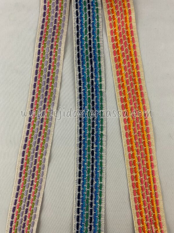 Cinta pespuntes colores y lurex (4 cms) - Imagen 3