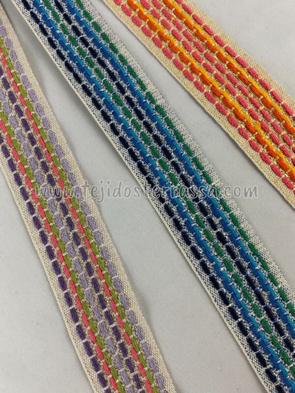 Cinta pespuntes colores y lurex (4 cms) - Imagen 4
