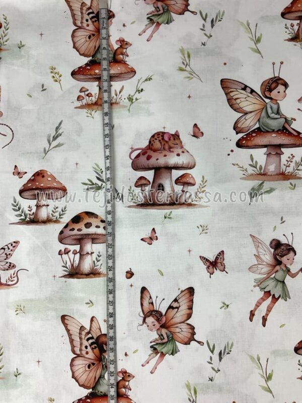 Algodón estampado Hadas y Setas - Imagen 4