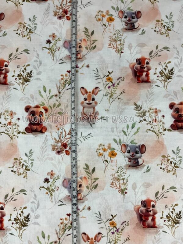 Algodón estampado Ratoncitos, Conejitos y Ositos - Imagen 4